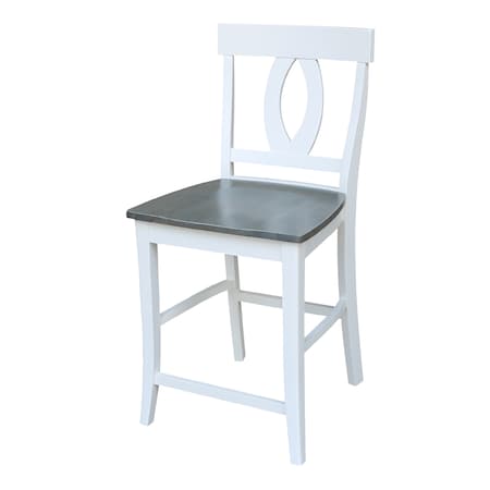 International Concepts Verona Counter Height Stool, 24" Seat Height, White/Heather gray S05-1702